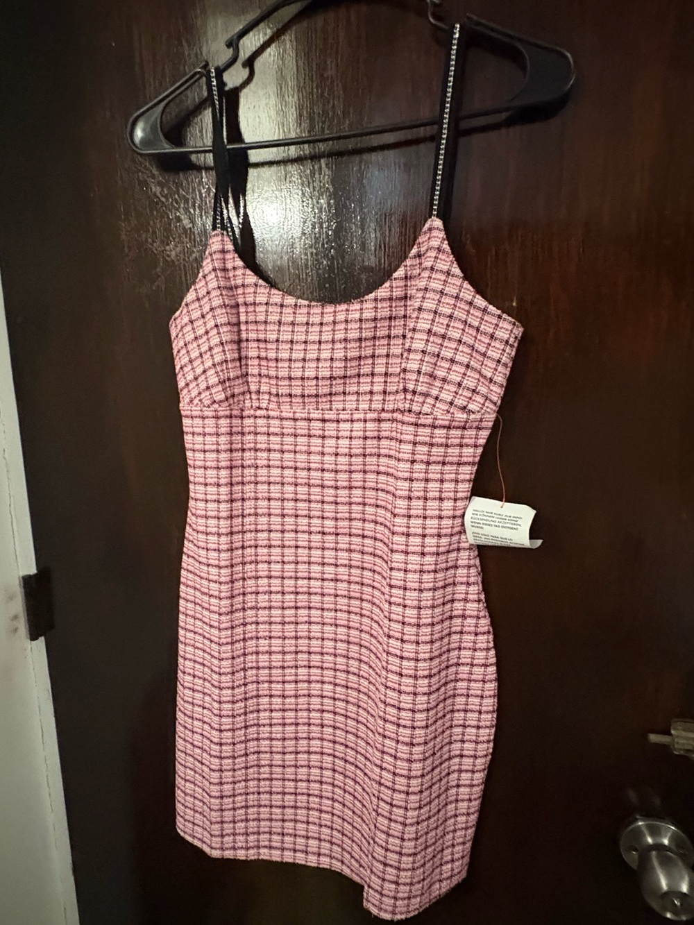 Bundle 2 for $30. NWT Miss Selfridge Pink Tweed Plaid Mini. Size 6.